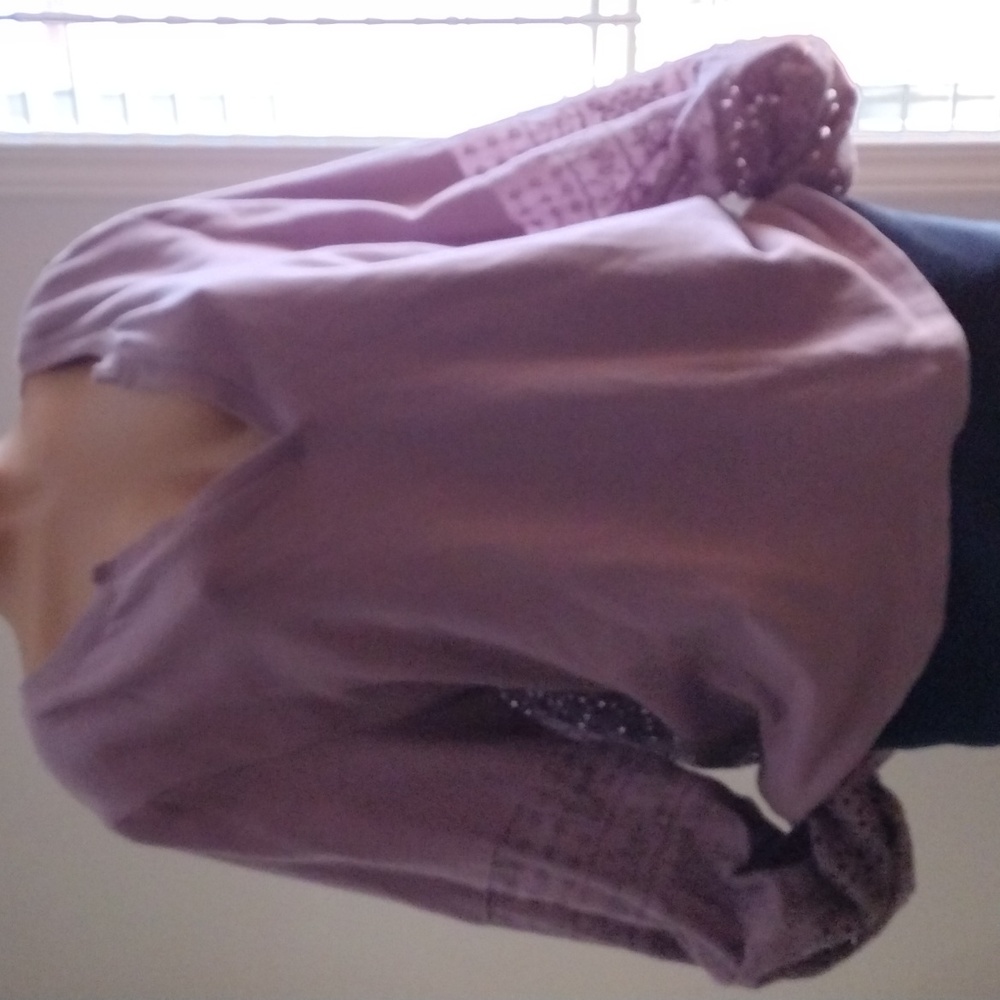 Anthropologie purple eyelet sweatshirt XL